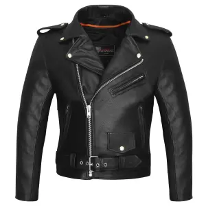 Classic Black Biker Leather Jacket