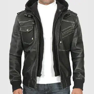 Quilted Padded Leather Jacket